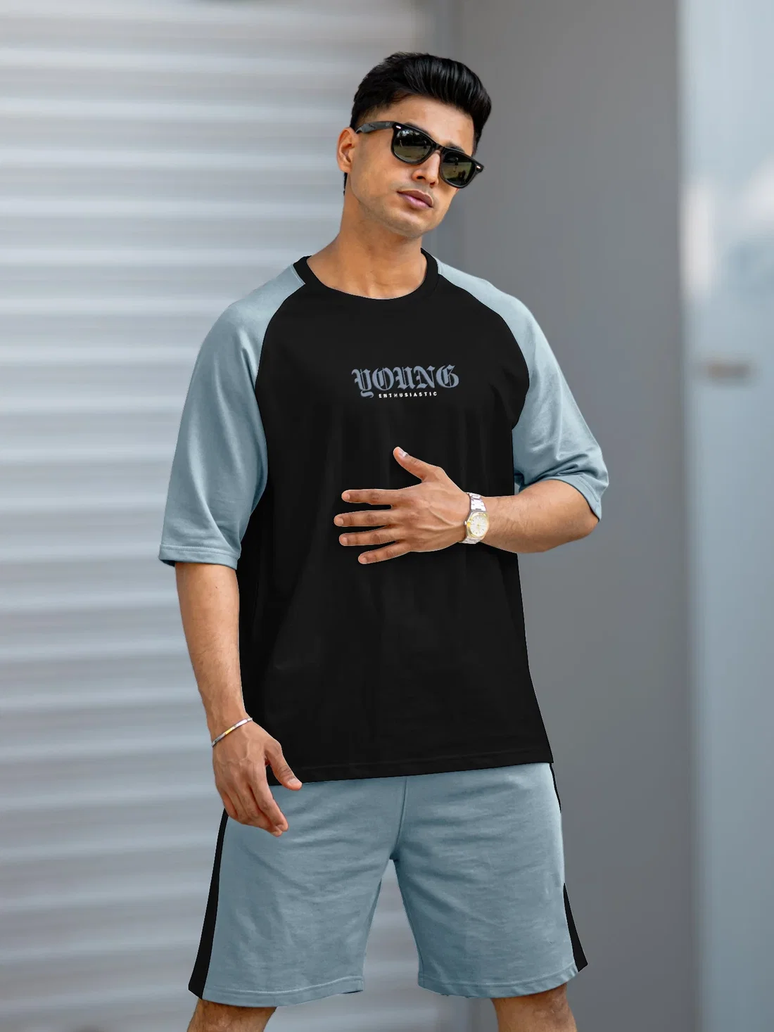 young black light grey co-ords set